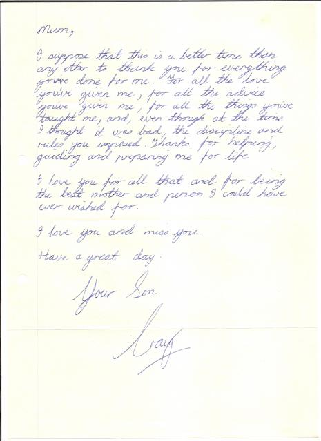 Letter to Rene written after Matric