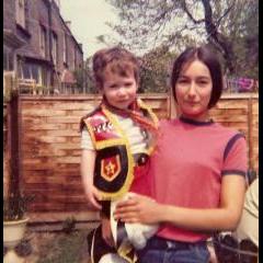 Craig with babysitter and neighbour, Vicky Clifford