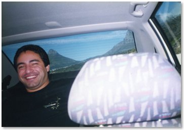 In Car in Cape Town with Craig