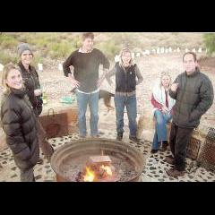 Craig and friends around the fire.