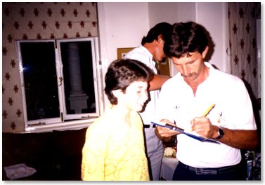 Getting autograph at Cricket Evening