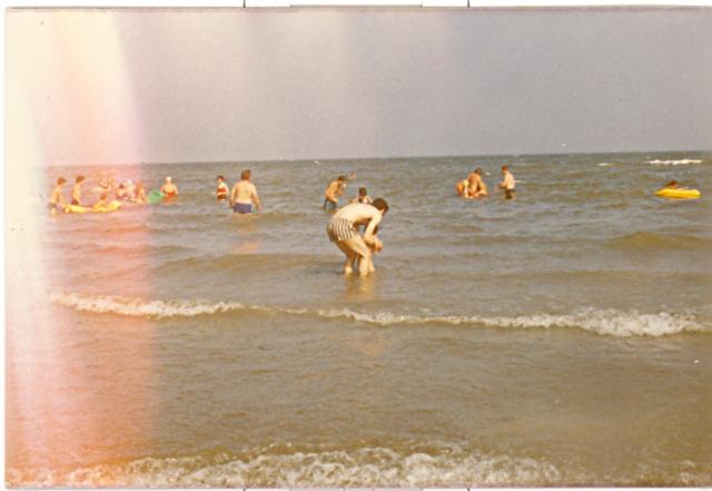 In the sea in Spain with Dad