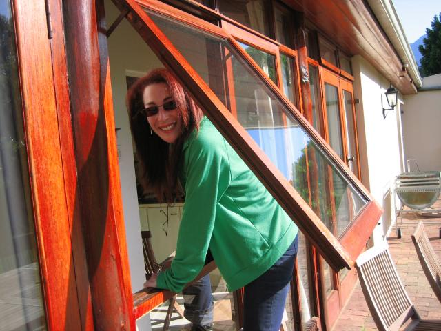 Debbie entering without a key