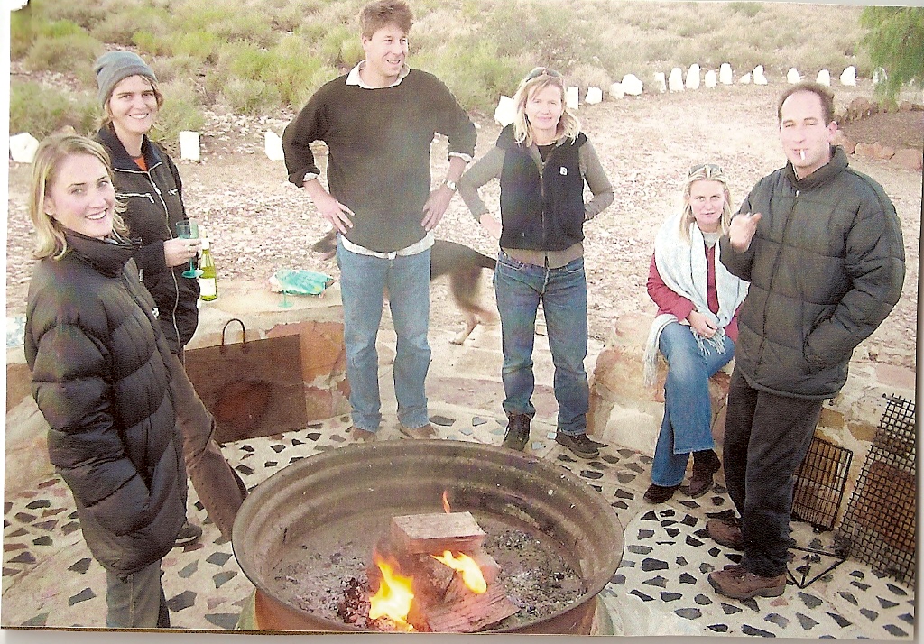 Craig and friends around the fire.