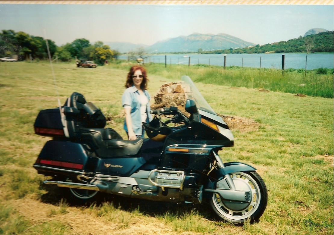 With Mummy, his biker chick