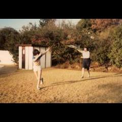 Playing frisbee with Granny Freda