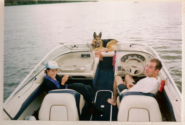 With Debbie on boat